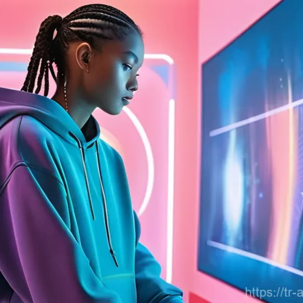 예술경영 전문가 인터뷰 - **Prompt 1: Digital Art Creation in a Futuristic Studio**
A contemporary young artist, gender-ne...