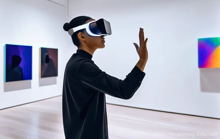 예술경영과 인공지능 - **Prompt:** "A futuristic art studio where a human artist, dressed in comfortable yet chic overalls,... 예술경영과 인공지능 - **Prompt:** "A futuristic art studio where a human artist, dressed in comfortable yet chic overalls,...